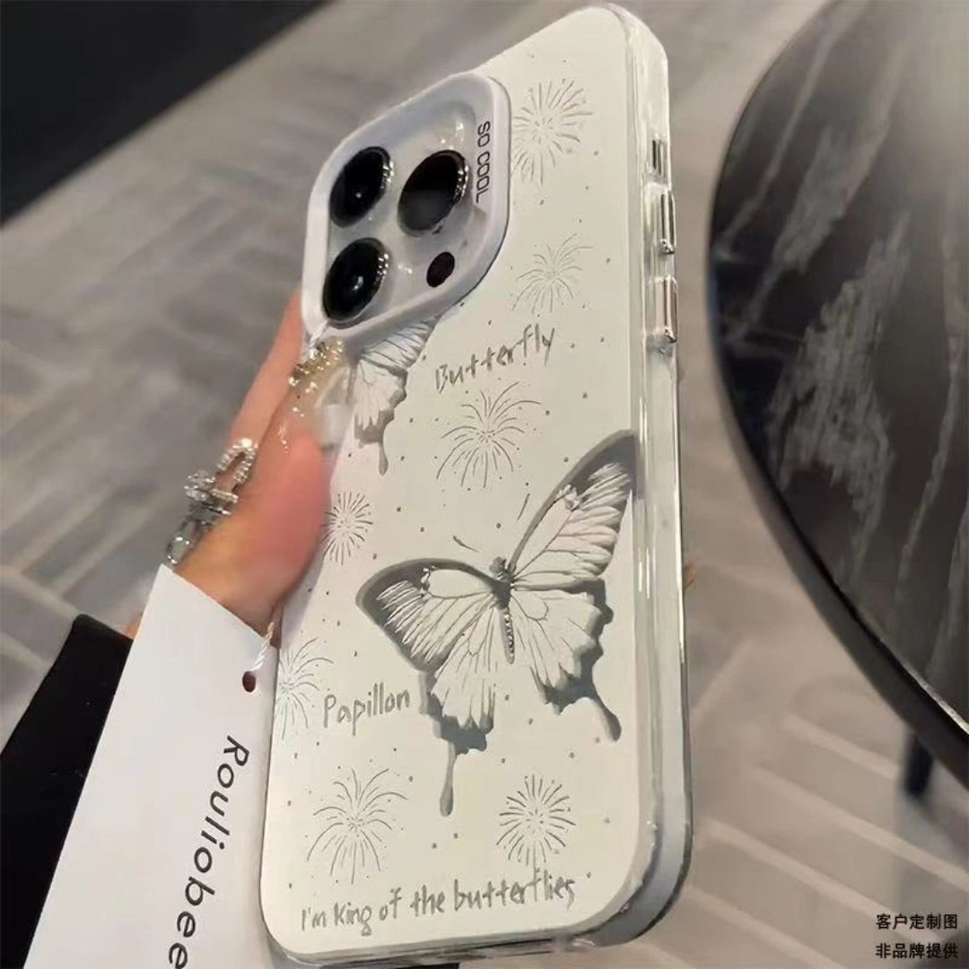 Ameigas Hollow Butterfly Electroplated iPhone Case for iPhone 17 Pro Max