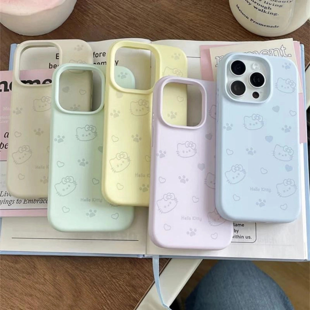 Ameigas INS Kawaii Heart iPhone Case – Soft Silicone Style, Cute Cartoon Design, Protective Cover for iPhone
