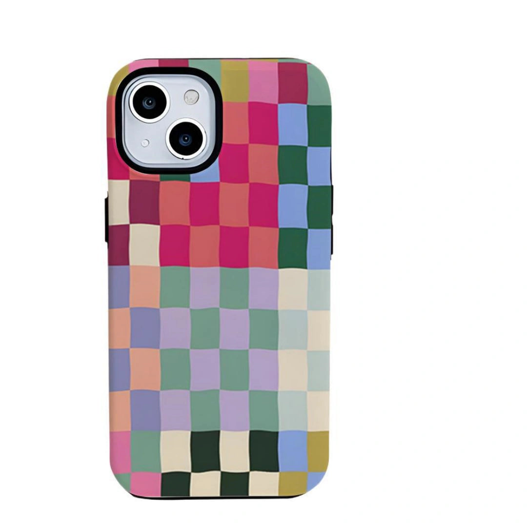 Ameigas Irregular Block iPhone Case — Two-in-One Film Hard Shell, Shockproof & Scratch-Resistant, Hot Transfer Print