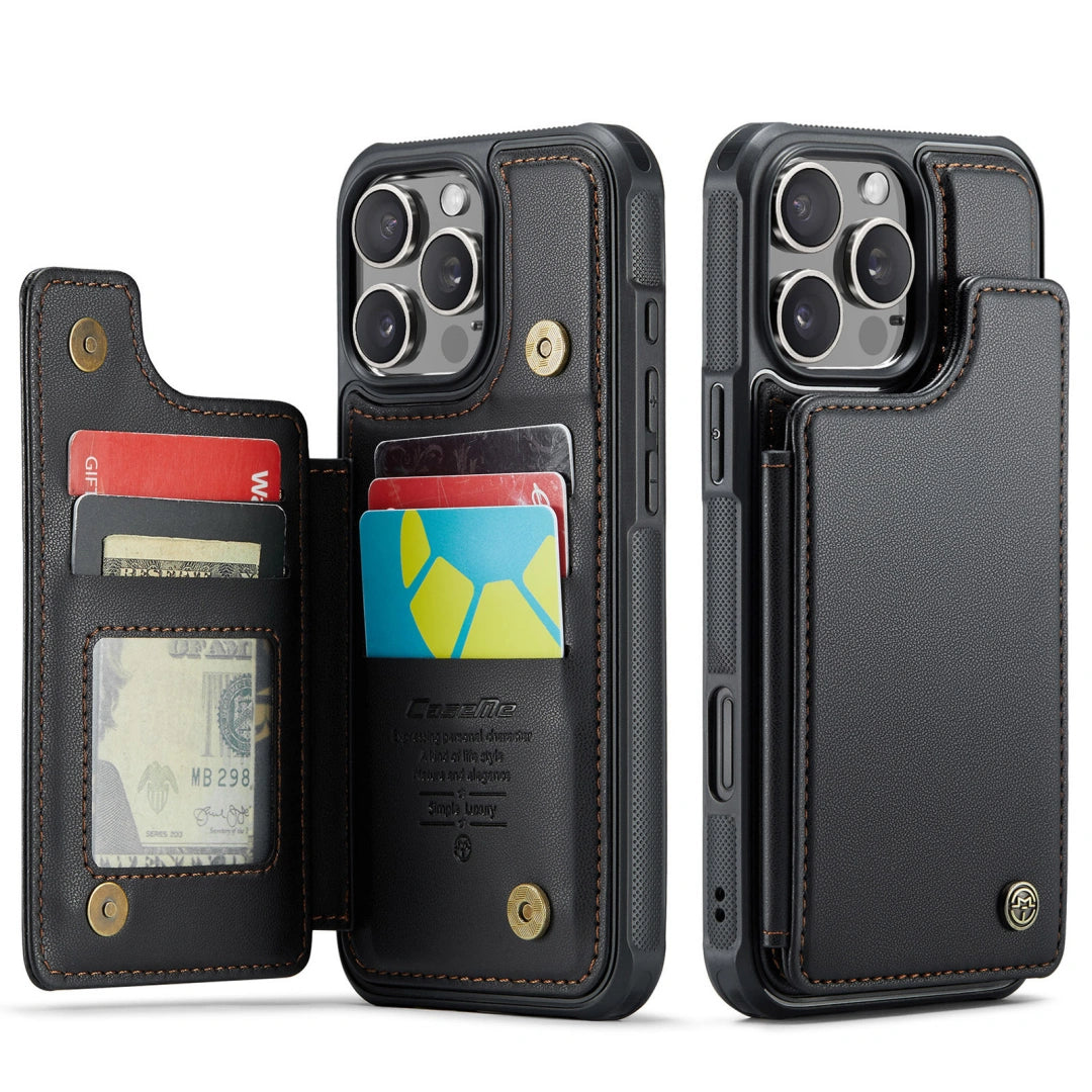 Ameigas Leather Flip Wallet Case — Card Slot & Stand Design