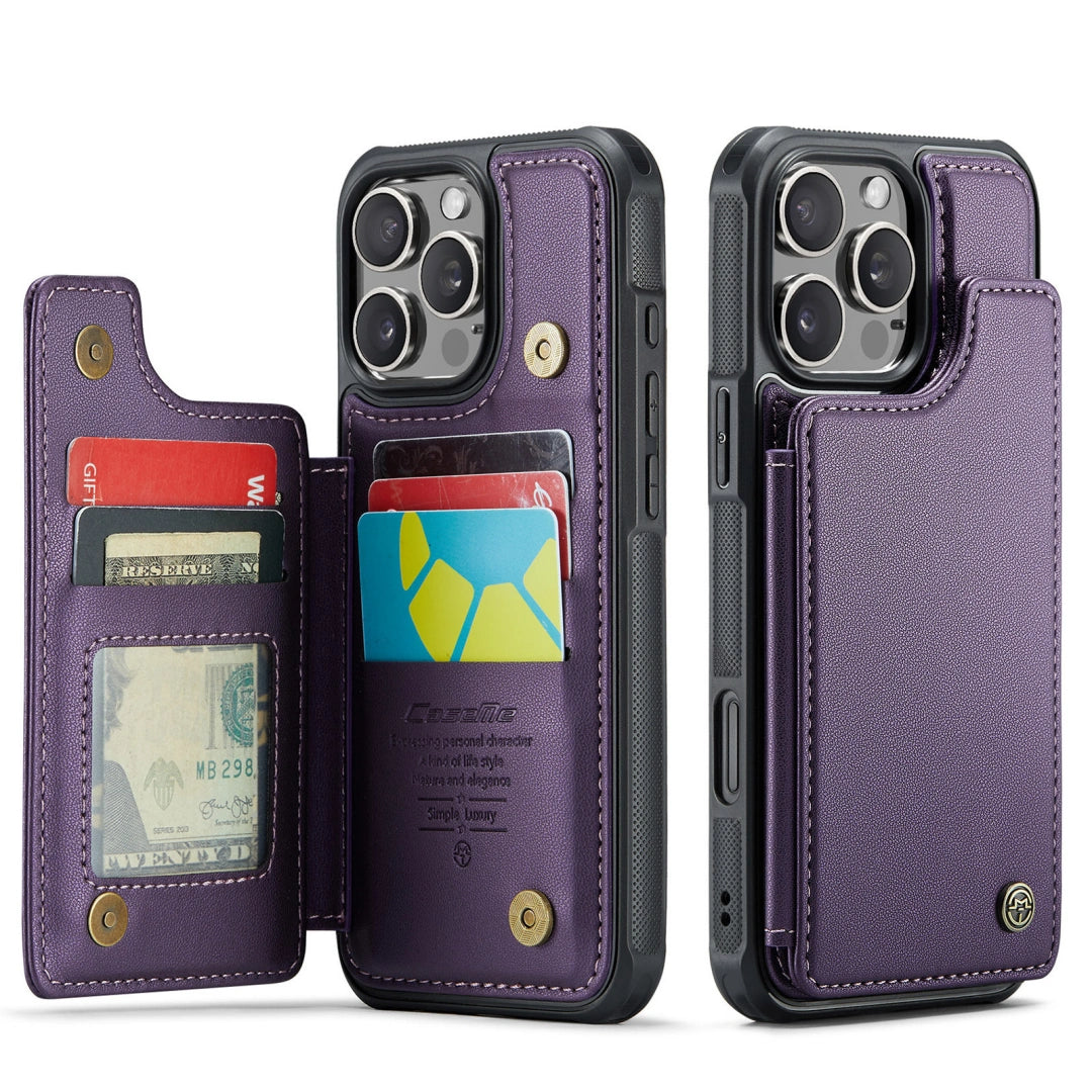 Ameigas Leather Flip Wallet Case — Card Slot & Stand Design