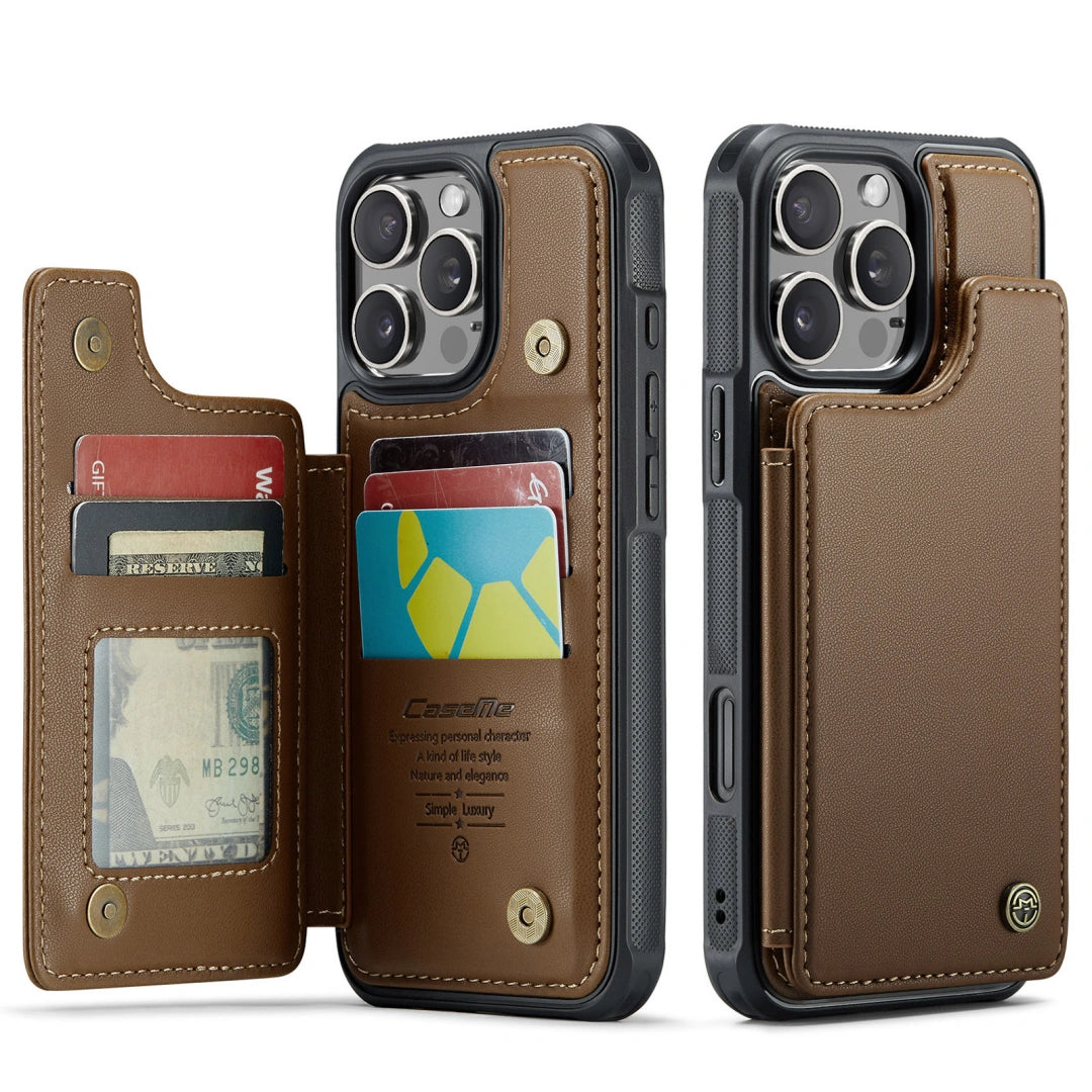 Ameigas Leather Flip Wallet Case — Card Slot & Stand Design
