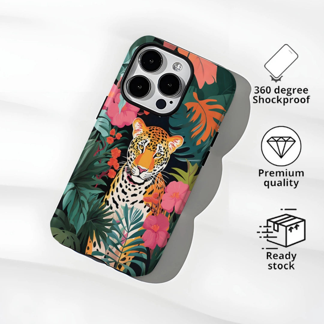 Ameigas Leopard Print Dual-Layer Protective Phone Case
