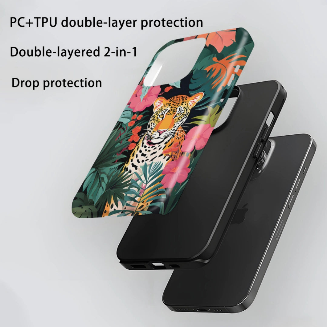 Ameigas Leopard Print Dual-Layer Protective Phone Case