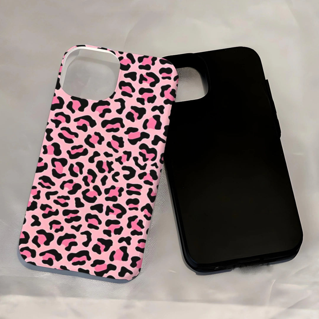 Ameigas Leopard Print iPhone Case for iPhone 17 / 13 Pro — Trendy Double-Layer Hard Film Cover, Shockproof & Anti-Scratch Protective Shell