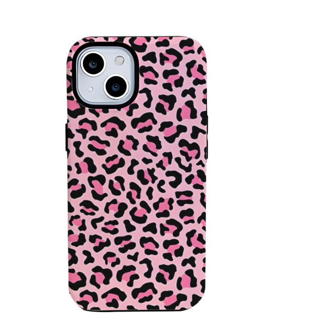 Ameigas Leopard Print iPhone Case for iPhone 17 / 13 Pro — Trendy Double-Layer Hard Film Cover, Shockproof & Anti-Scratch Protective Shell