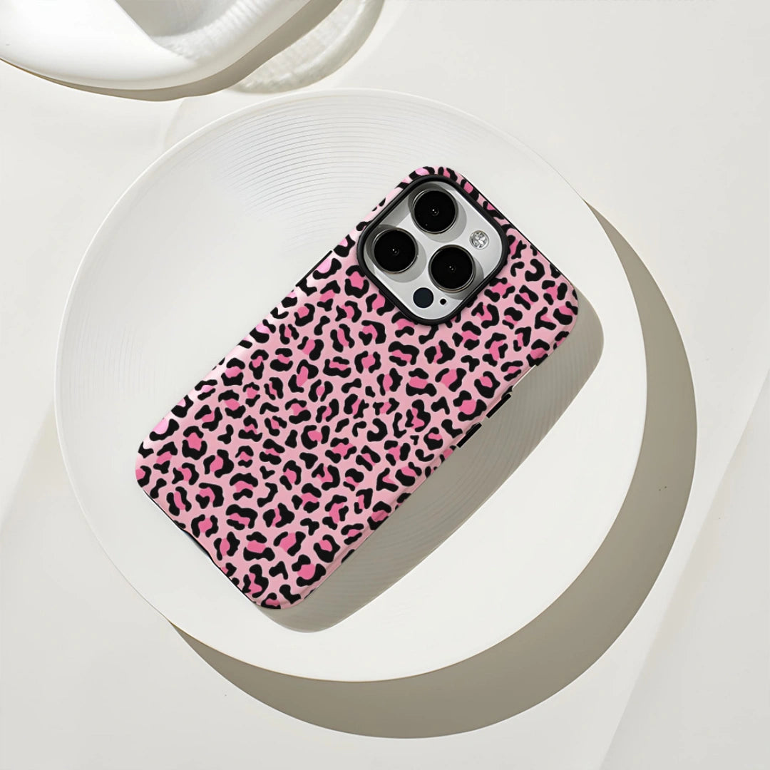 Ameigas Leopard Print iPhone Case for iPhone 17 / 13 Pro — Trendy Double-Layer Hard Film Cover, Shockproof & Anti-Scratch Protective Shell