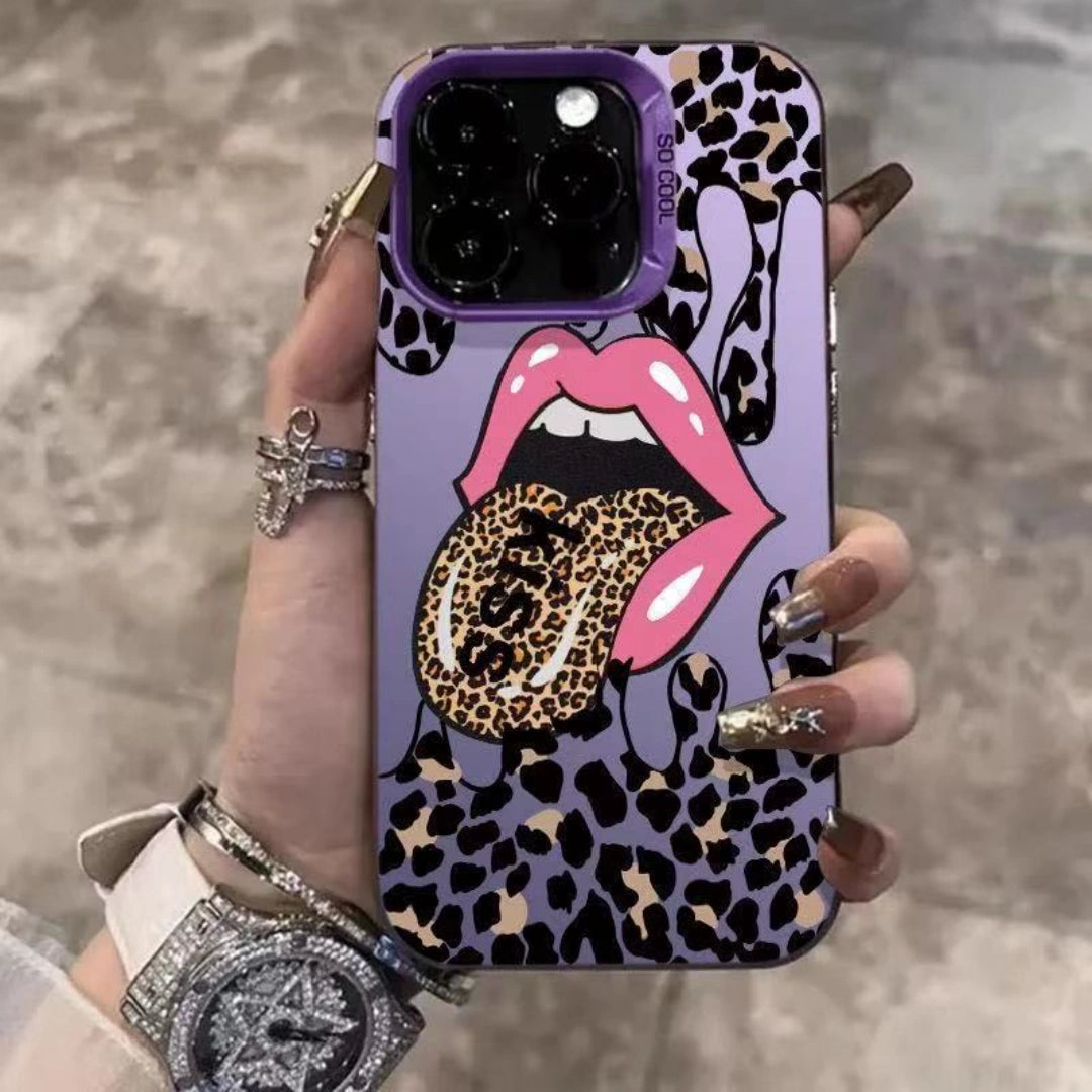 Ameigas Leopard Tongue Electroplated iPhone Case for iPhone 17 Pro Max