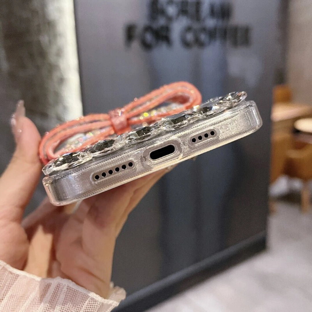 Ameigas Luxury Crystal Bow Diamond Phone Case