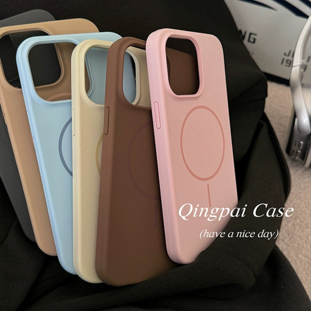 Ameigas MagSafe Liquid Silicone iPhone Case – Solid Color, Slim Shockproof Soft Cover