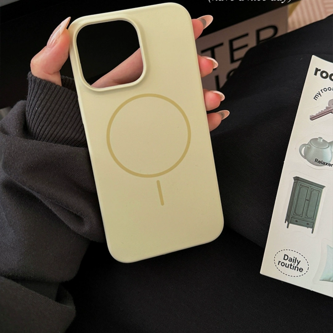 Ameigas MagSafe Liquid Silicone iPhone Case – Solid Color, Slim Shockproof Soft Cover