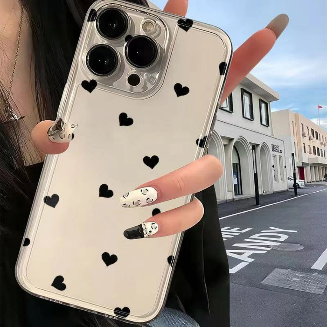 Ameigas Minimal Heart Clear TPU Shockproof iPhone Case for iPhone 17 Pro Max