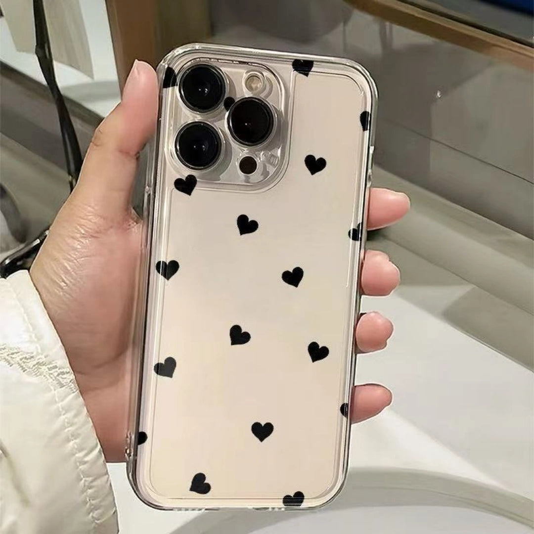 Ameigas Minimal Heart Clear TPU Shockproof iPhone Case for iPhone 17 Pro Max