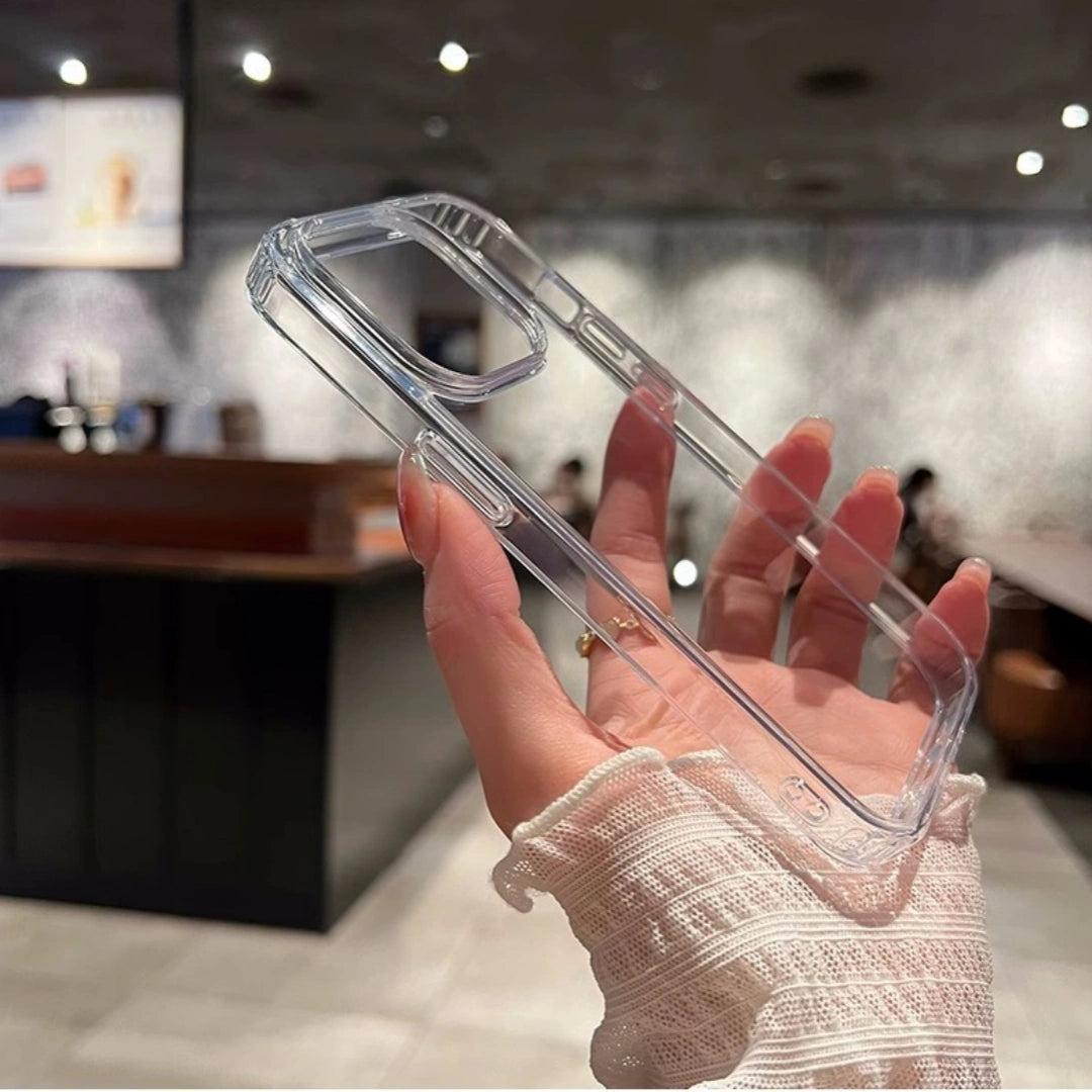 Ameigas Minimalist Clear Silicone iPhone Case – Elegant Slim Design with Shockproof Full Protection