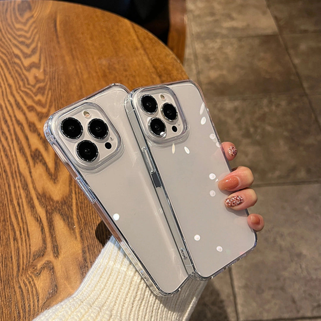 Ameigas Minimalist Clear Silicone iPhone Case – Elegant Slim Design with Shockproof Full Protection