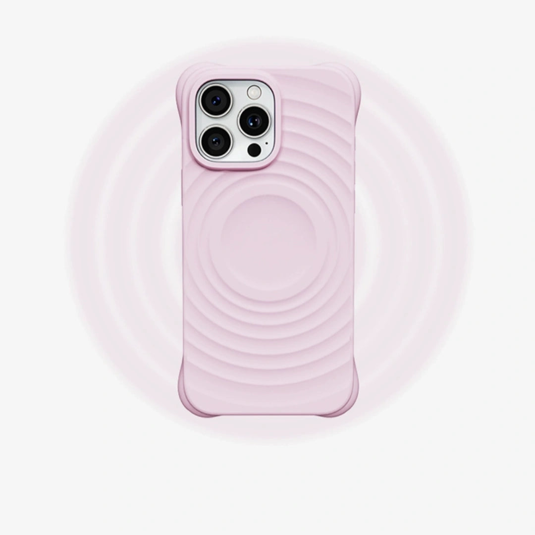 Ameigas Minimalist Wave Design Magnetic Liquid Silicone iPhone Case – Elegant Solid Color with Slim Shockproof Protection