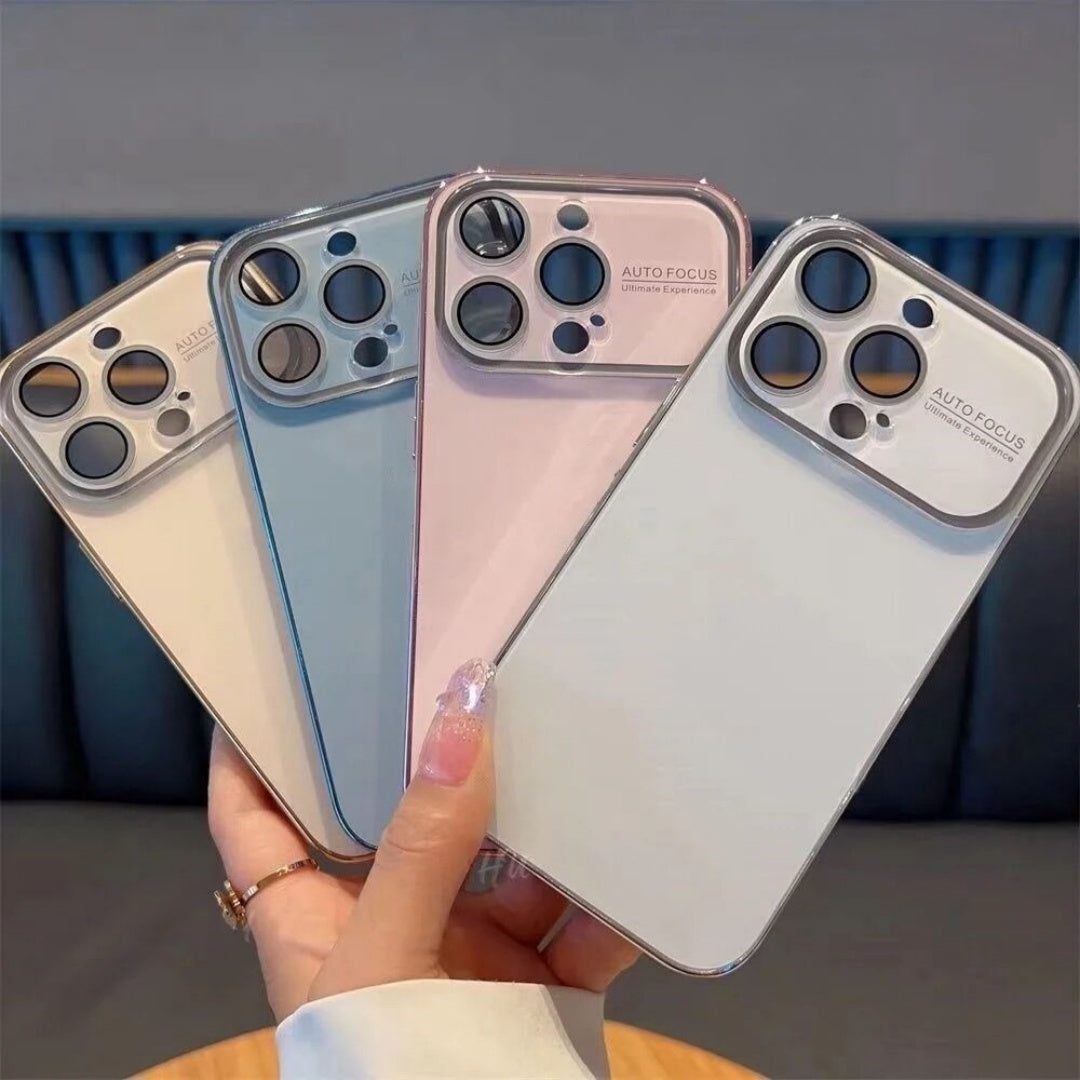 Ameigas Minimalist iPhone 17 Pro Case – PC Hard Shell with Electroplated Lens & Large Window, Anti-Fingerprint