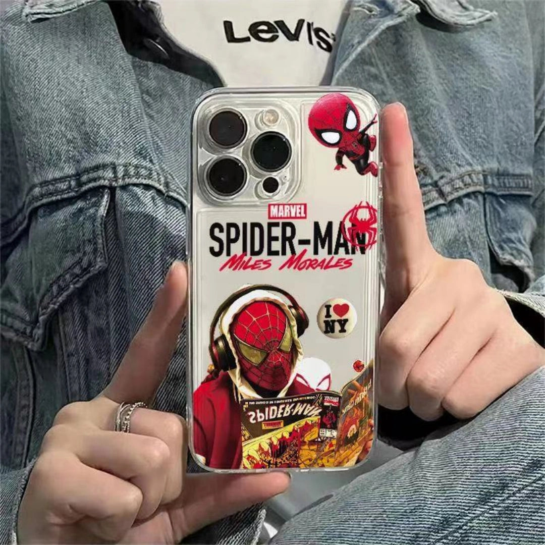 Ameigas Music Spider-Man Case — Trendy Transparent Art Design