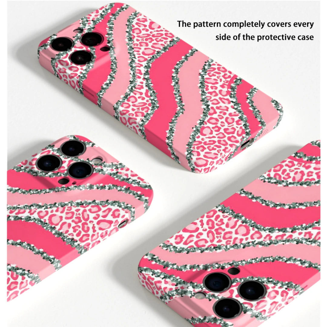 Ameigas Retro Stripe iPhone Case for iPhone 17 Pro Max / 16 / 15 / 14 / 13 — Hot Transfer Hard Film Full Cover