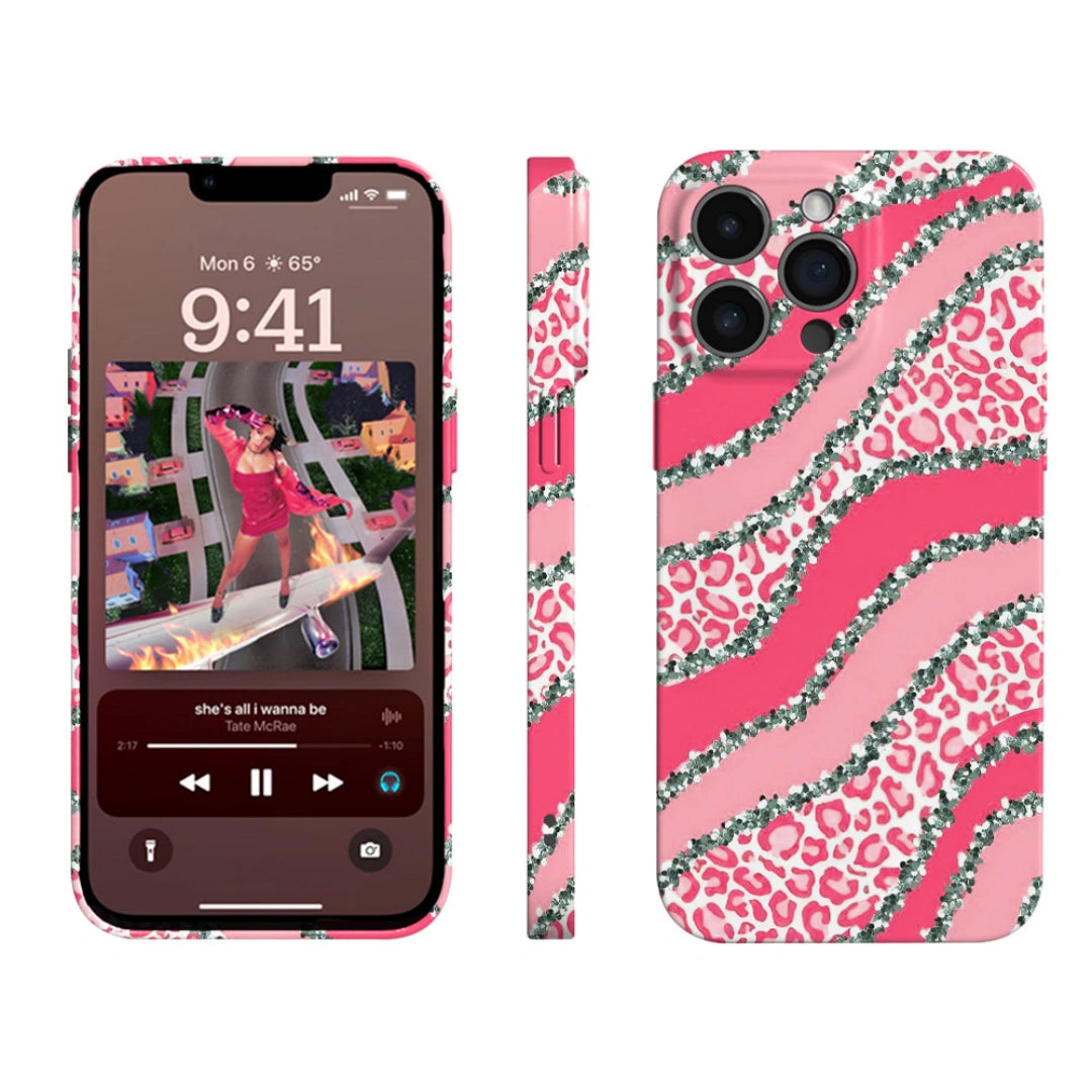 Ameigas Retro Stripe iPhone Case for iPhone 17 Pro Max / 16 / 15 / 14 / 13 — Hot Transfer Hard Film Full Cover