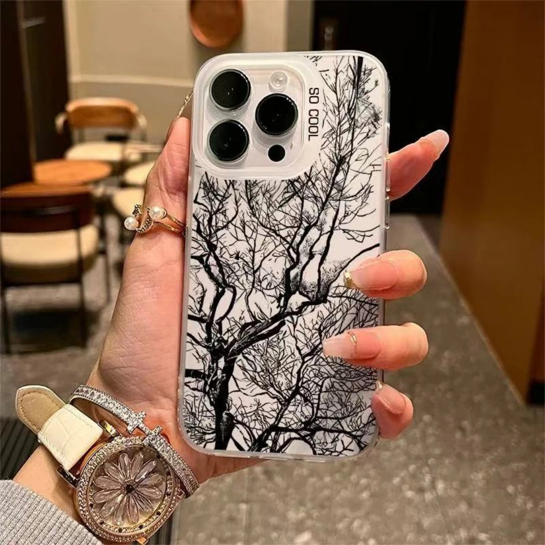 Ameigas Sketch Tree Art Electroplated iPhone Case for iPhone 17 Pro Max