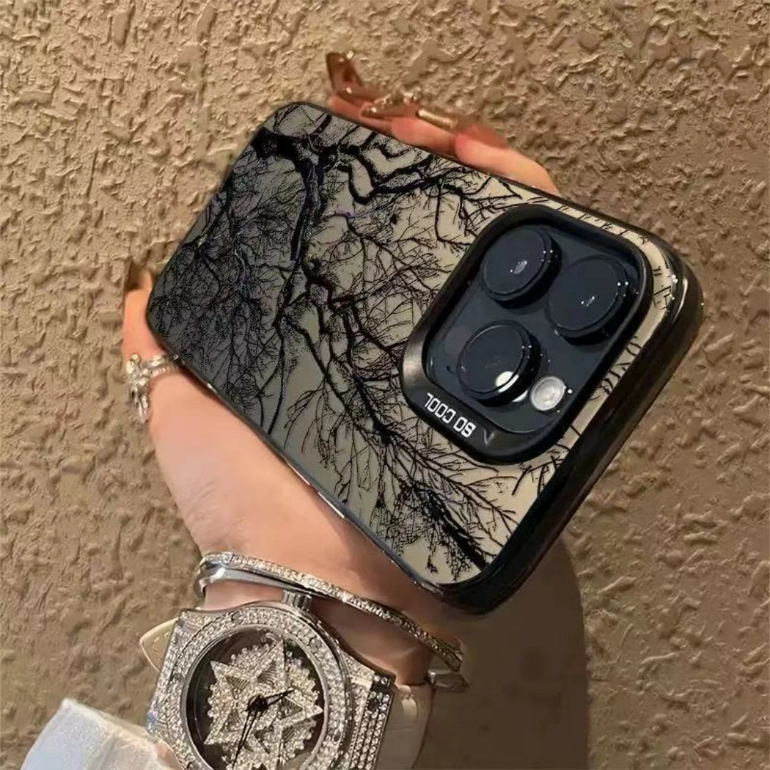 Ameigas Sketch Tree Art Electroplated iPhone Case for iPhone 17 Pro Max