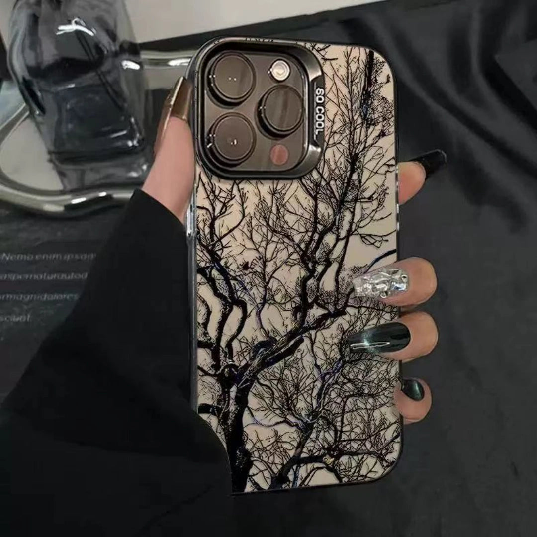 Ameigas Sketch Tree Art Electroplated iPhone Case for iPhone 17 Pro Max