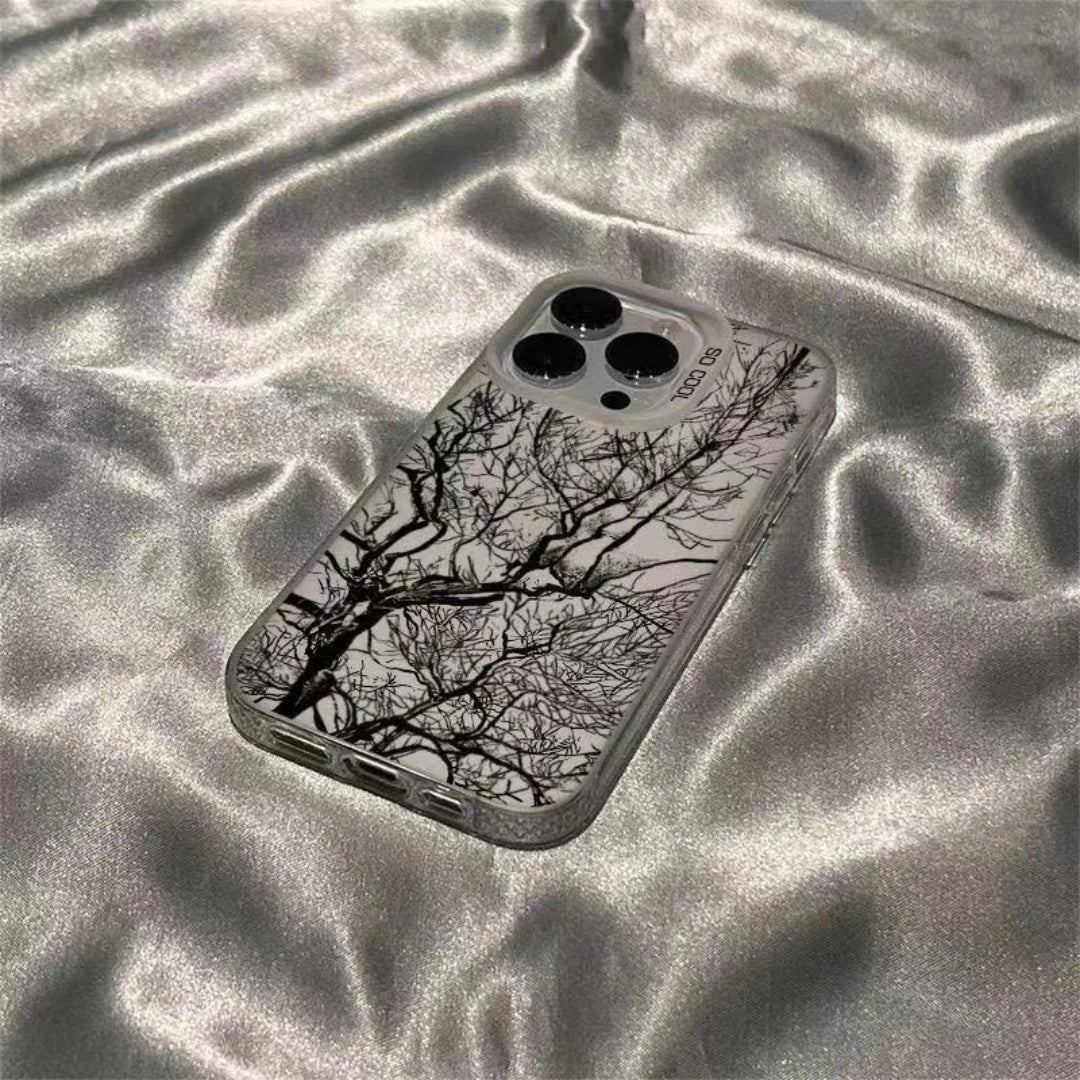 Ameigas Sketch Tree Art Electroplated iPhone Case for iPhone 17 Pro Max