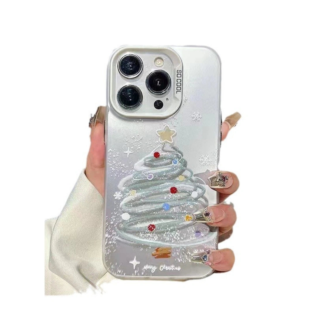 Ameigas Snowflake Christmas Tree Silver Hard Case