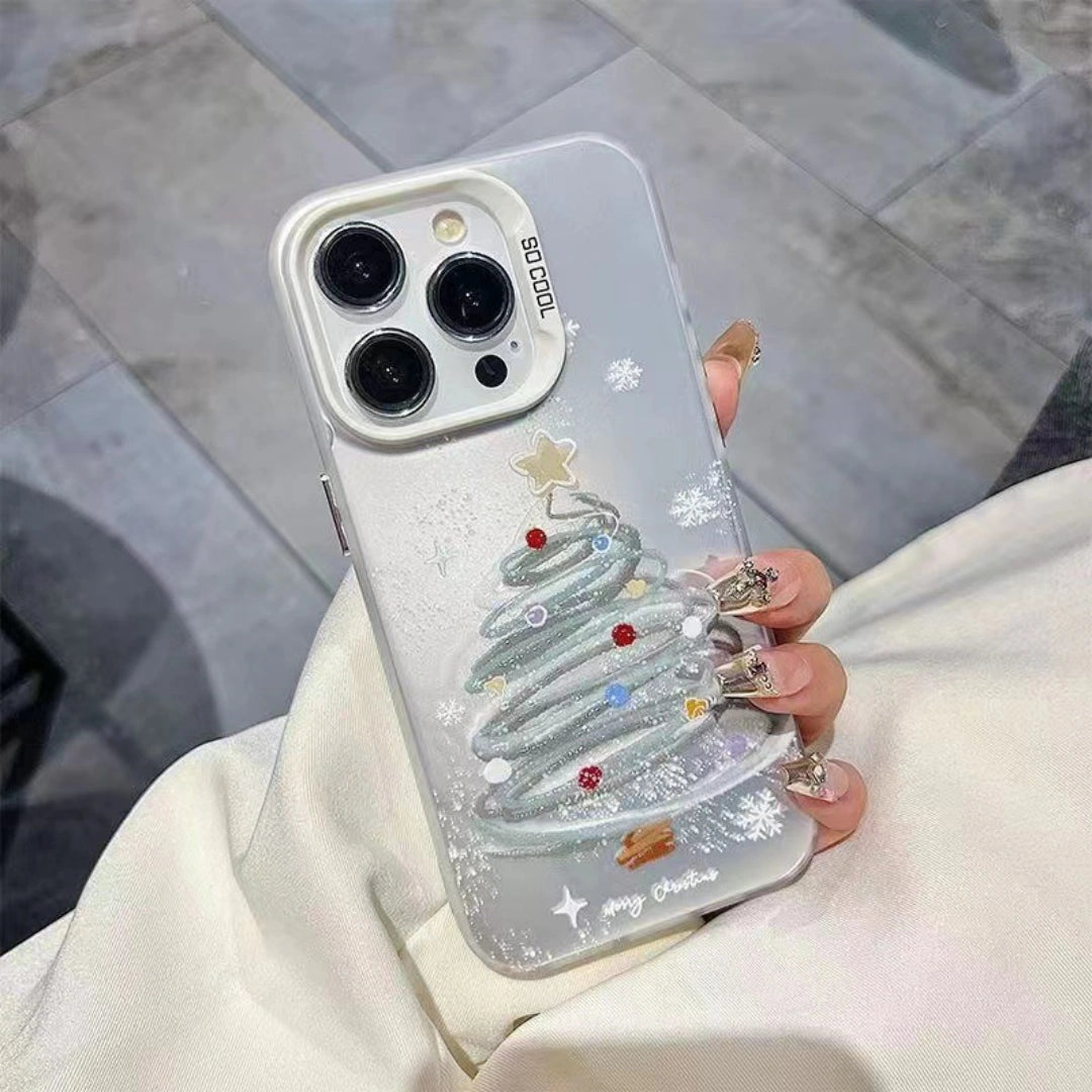 Ameigas Snowflake Christmas Tree Silver Hard Case