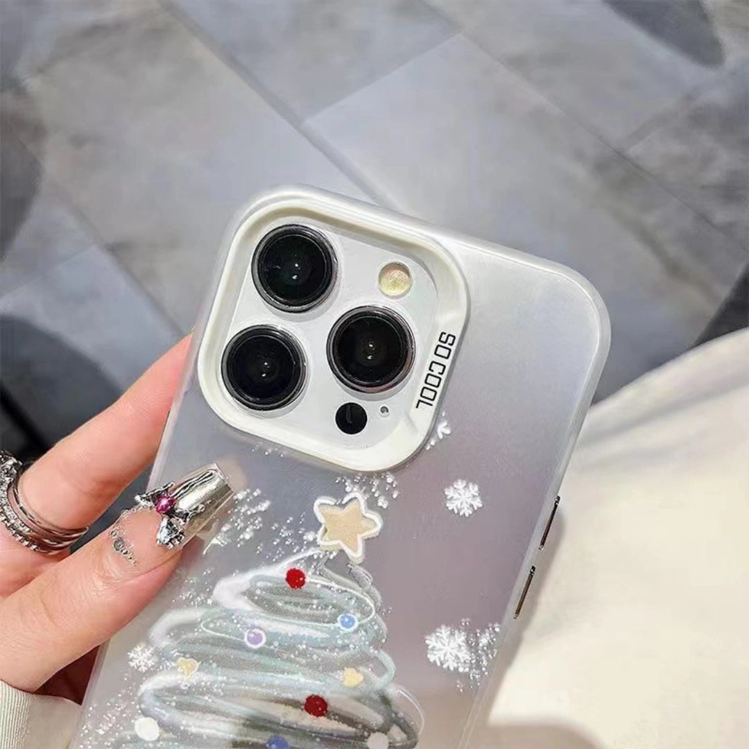 Ameigas Snowflake Christmas Tree Silver Hard Case