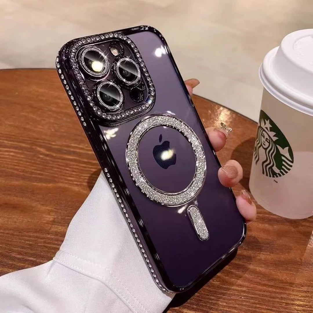 Ameigas Sparkling Diamond Magnetic Clear Phone Case