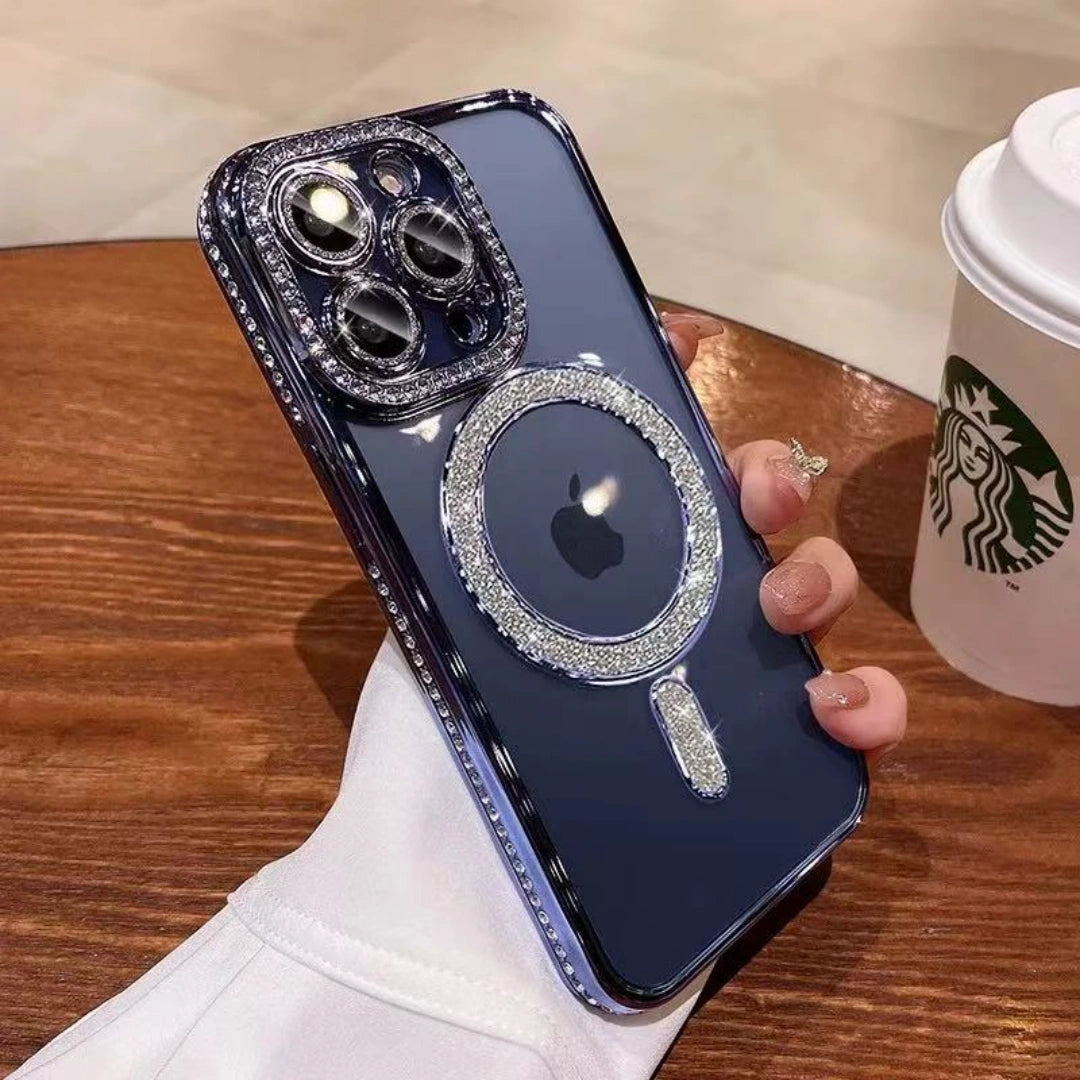 Ameigas Sparkling Diamond Magnetic Clear Phone Case