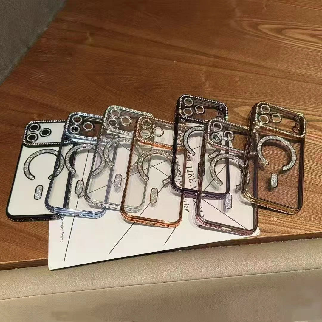 Ameigas Sparkling Diamond Magnetic Clear Phone Case