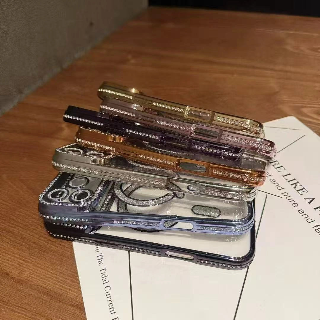 Ameigas Sparkling Diamond Magnetic Clear Phone Case