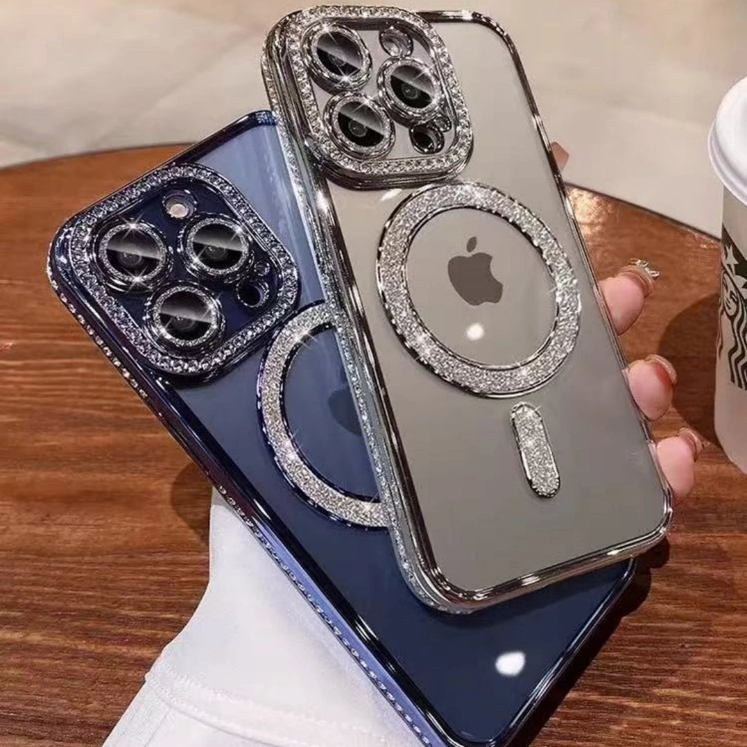 Ameigas Sparkling Diamond Magnetic Clear Phone Case