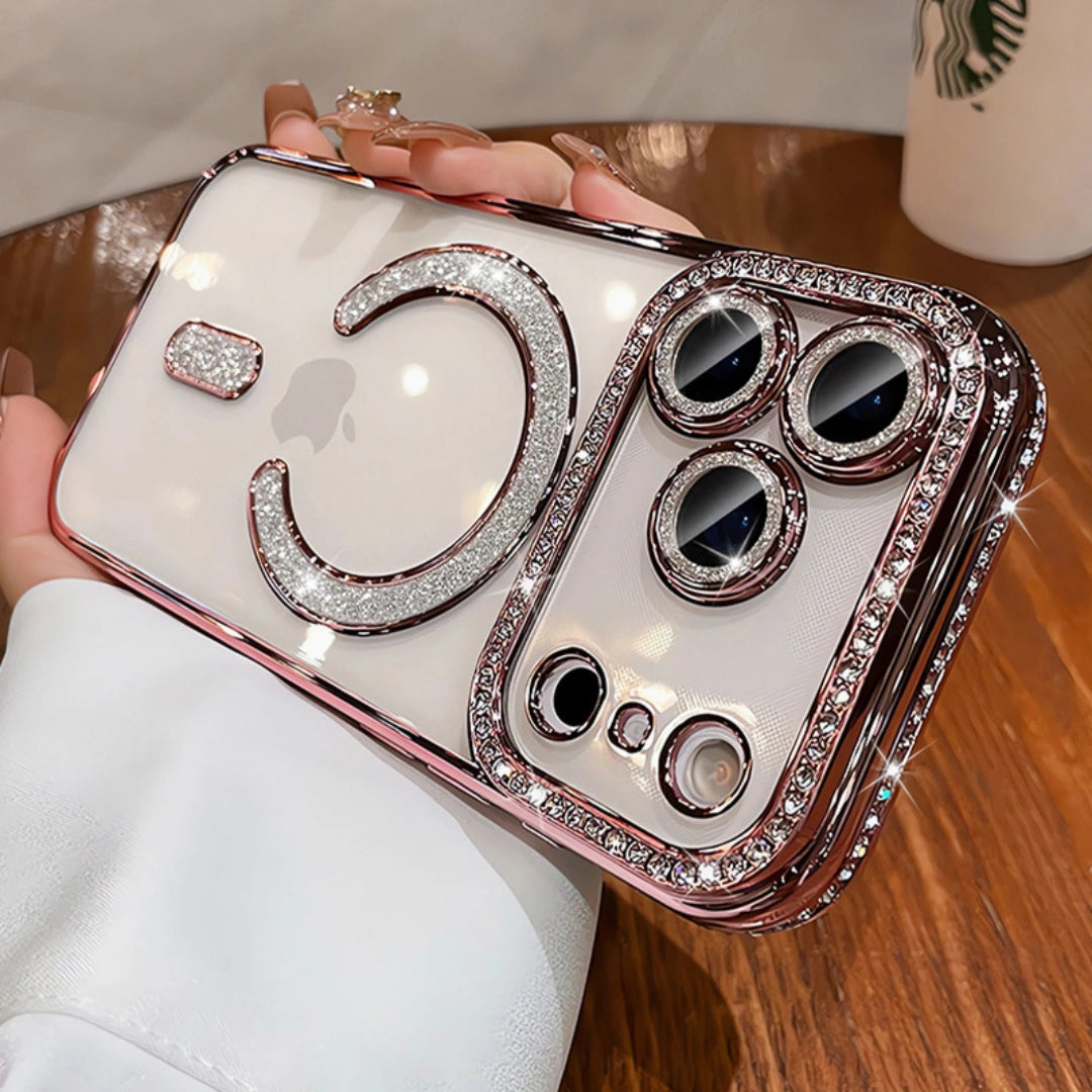 Ameigas Sparkling Diamond Magnetic Clear Phone Case