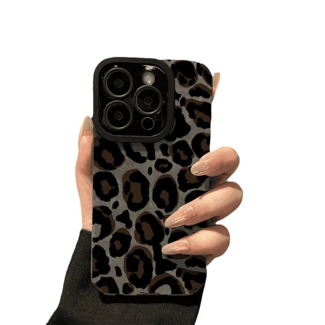 Ameigas Suede Leopard Case — Trendy TPU Textured Protective Cover