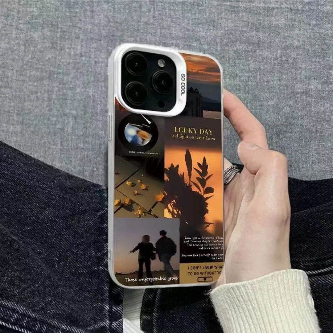 Ameigas Sunset Lovers Electroplated iPhone Case for iPhone 17 Pro Max