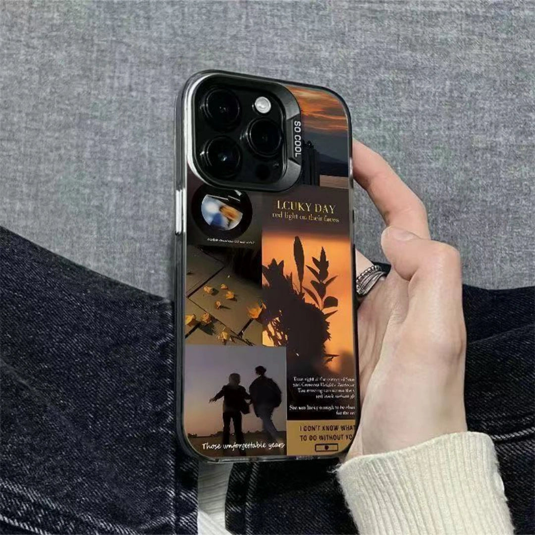 Ameigas Sunset Lovers Electroplated iPhone Case for iPhone 17 Pro Max