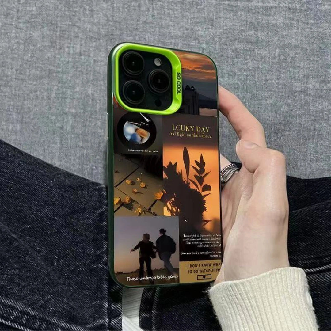 Ameigas Sunset Lovers Electroplated iPhone Case for iPhone 17 Pro Max