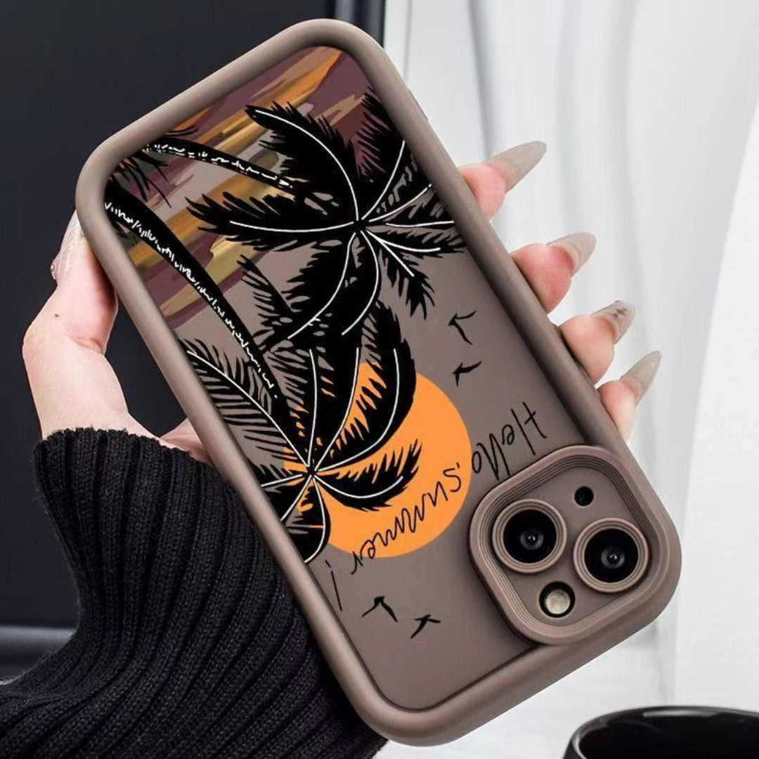 Ameigas Sunset Palm Tree TPU Shockproof iPhone Case for iPhone 17 Pro Max