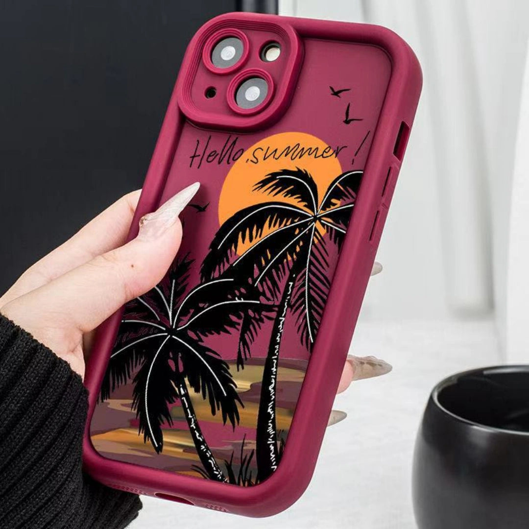 Ameigas Sunset Palm Tree TPU Shockproof iPhone Case for iPhone 17 Pro Max