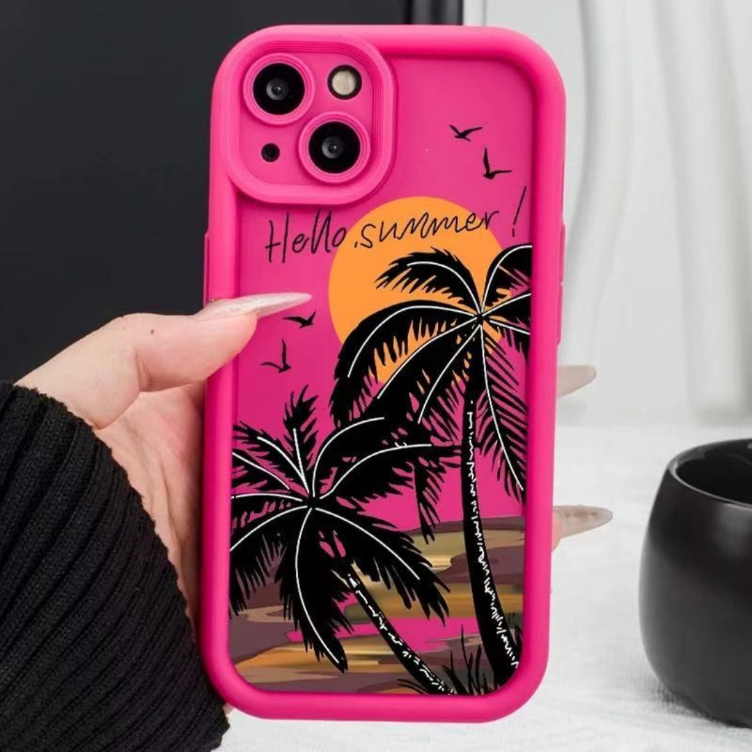 Ameigas Sunset Palm Tree TPU Shockproof iPhone Case for iPhone 17 Pro Max