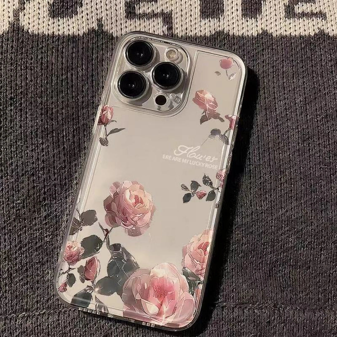 Ameigas Surrounding Rose Clear TPU Shockproof iPhone Case for iPhone 17 Pro Max