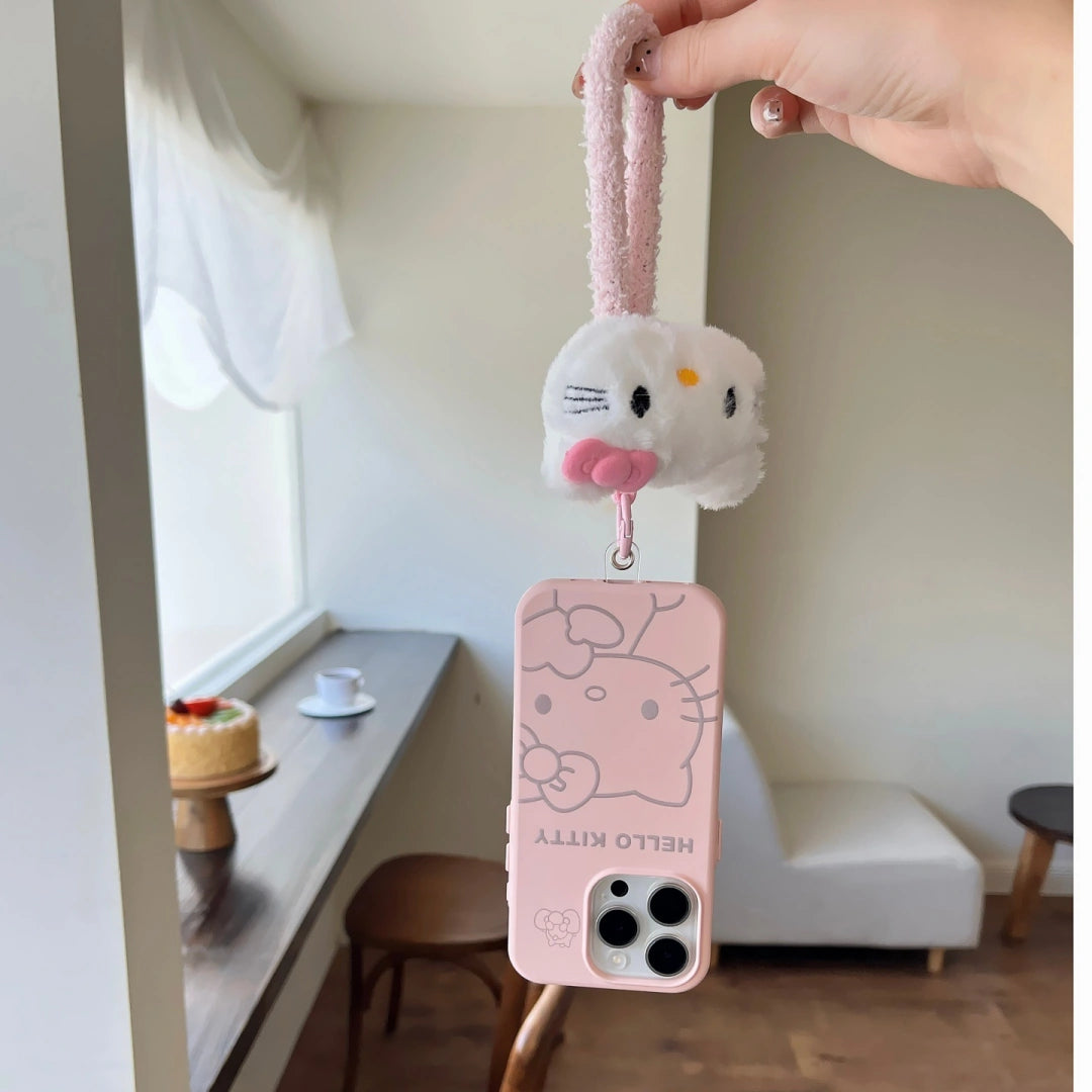 Ameigas Sweetheart Cat Liquid Silicone iPhone Case – Minimalist Heart & Kitty Design, Soft Shockproof Cover for Women