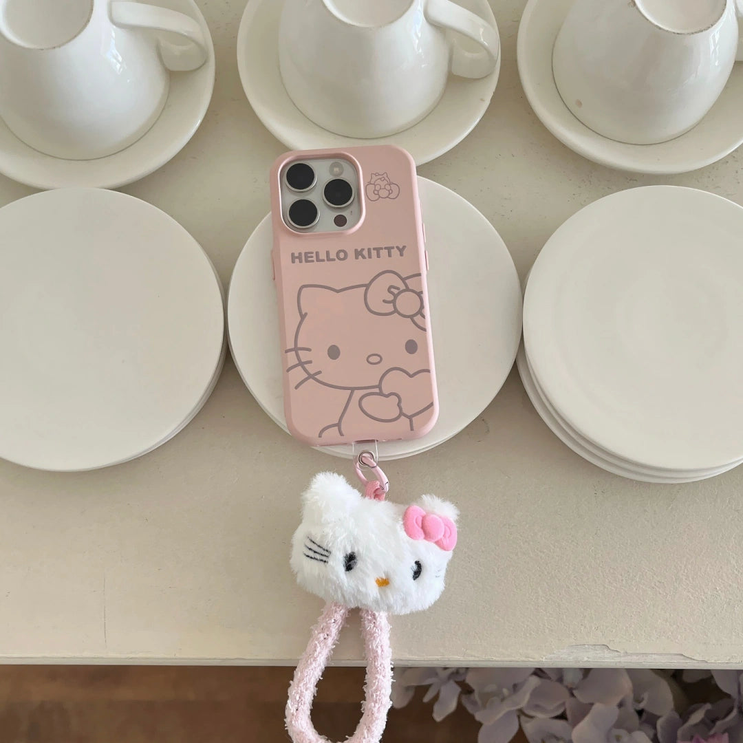 Ameigas Sweetheart Cat Liquid Silicone iPhone Case – Minimalist Heart & Kitty Design, Soft Shockproof Cover for Women