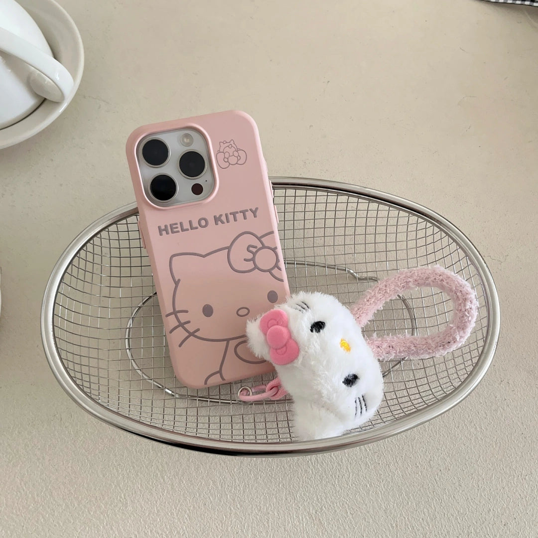 Ameigas Sweetheart Cat Liquid Silicone iPhone Case – Minimalist Heart & Kitty Design, Soft Shockproof Cover for Women