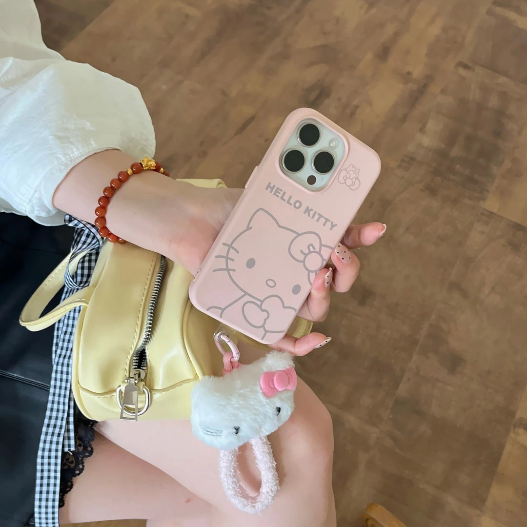 Ameigas Sweetheart Cat Liquid Silicone iPhone Case – Minimalist Heart & Kitty Design, Soft Shockproof Cover for Women