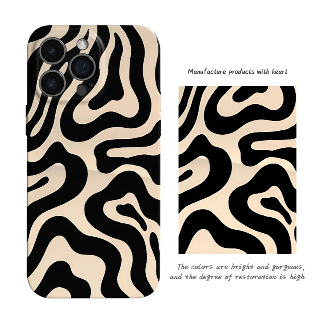 Ameigas Trendy Art Line iPhone 17 Pro Max Case – Minimalist Film Hard Cover for iPhone 16, 15, 14 | Full Protection & Stylish Design